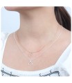 Gold Plated Lovely Crescent Silver Necklace SPE-2095-GP